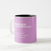 Penelope Mädchen Name Definition Tasse | Personali (Vorderseite Links)