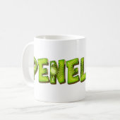 Penelope Name Kiwi Style Tasse Kaffeetasse (Vorderseite Links)