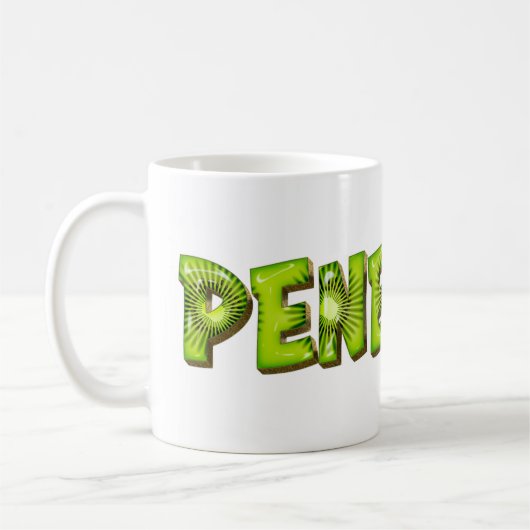 Penelope Name Kiwi Style Tasse Kaffeetasse (Links)