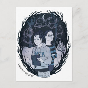 "Penelope & Ophelia" Postkarte - Winterrutschen