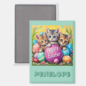 PENELOPE ~ OSTERN KÄTZCHEN Ostereier ~ Magnet (Vorderseite/Rückseite)