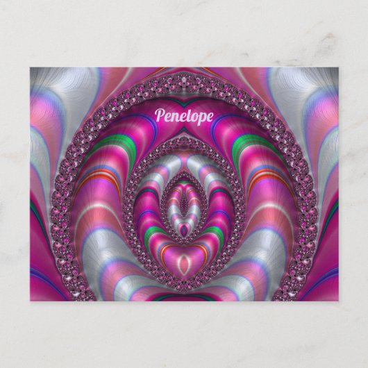 PENELOPE ~ PINK 3D-Fraktal Design ~ Postkarte (Vorderseite)
