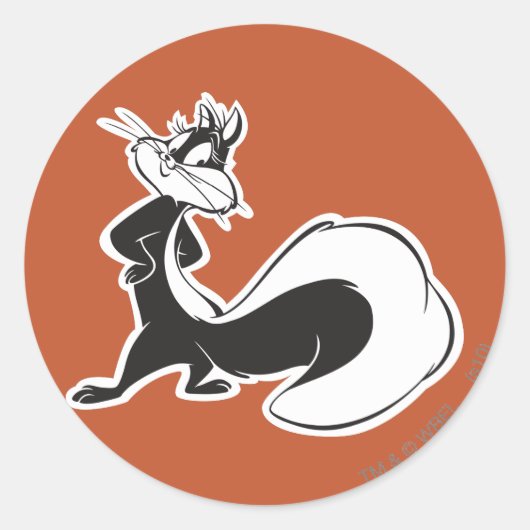 Penelope Posing Runder Aufkleber (Vorderseite)