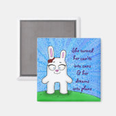 Penelope the Bunny, magnet w/quote (Vorderseite/Rückseite)