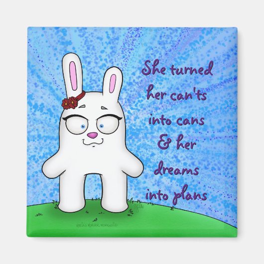 Penelope the Bunny, magnet w/quote (Vorne)