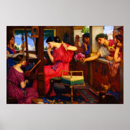 Penelope und die Freier von Waterhouse Poster (Vorne)