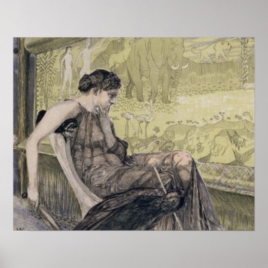 Penelope weaving a shroud for Laertes her father-i Poster (Vorne)