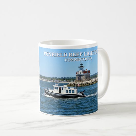 Penfield Reef Leuchtturm, Connecticut-Tasse Kaffeetasse (VorderseiteRechts)