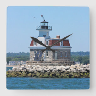 Penfield Reef Leuchtturm, CT Square Wall Clock Quadratische Wanduhr