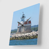 Penfield Reef Leuchtturm, CT Square Wall Uhr (Winkel)