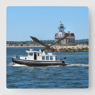 Penfield Reef Leuchtturm, CT Square Wall Uhr
