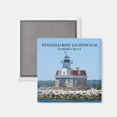 Penfield Reef Lighthouse, Connecticut Magnet (Vorderseite/Rückseite)