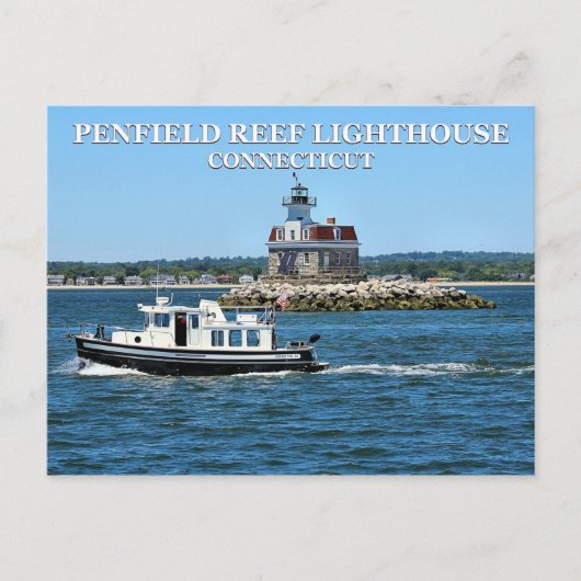 Penfield Reef Lighthouse, Connecticut Postcard Postkarte (Vorderseite)