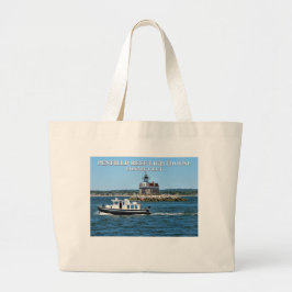 Penfield Reef Lighthouse, Connecticut Tote Bag Jumbo Stoffbeutel