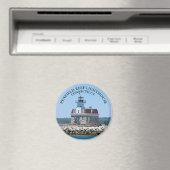 Penfield Reef Lighthouse CT Round Magnet (In Situ (Geschirrspüler))