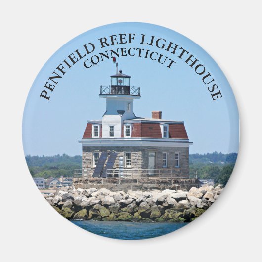 Penfield Reef Lighthouse CT Round Magnet (Vorne)