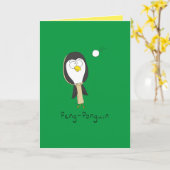 Peng-Ponguin Ping-Pong Pong Pinguin Funny Grußkart Karte (Gelbe Blume)