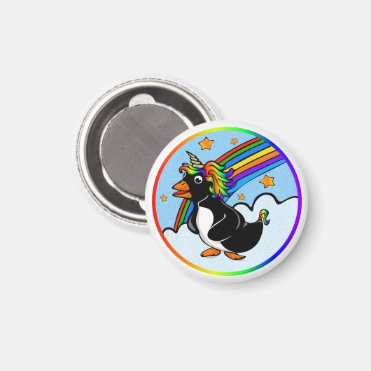 Pengicorn Round Magnet (Vorderseite/Rückseite)