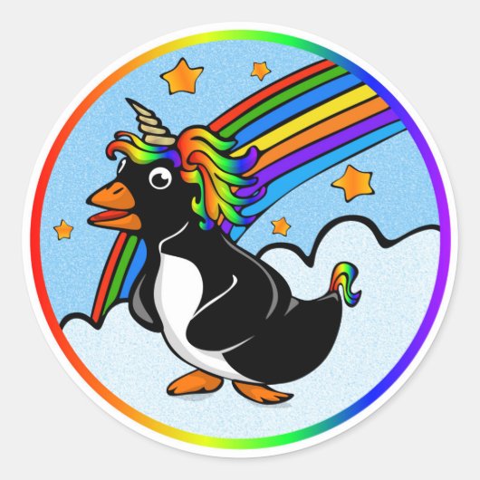 Pengicorn-Rundsticker Runder Aufkleber (Vorderseite)