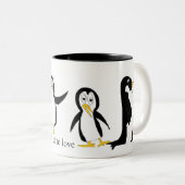 Pengies, Was ist nicht für Liebe? Zweifarbige Tasse (VorderseiteRechts)