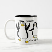 Pengies, Was ist nicht für Liebe? Zweifarbige Tasse (Links)