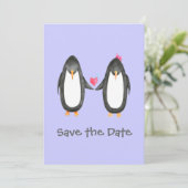 Pengin Luv Wedding Invite Save The Date (Stehend Vorderseite)