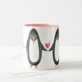 Pengin Luv Zweifarbige Tasse
