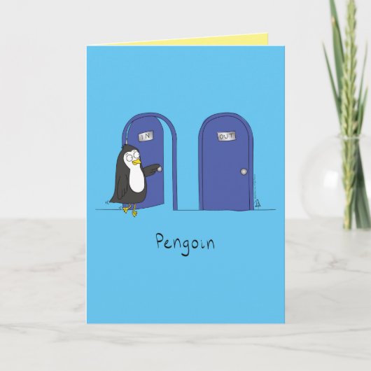 Pengoin - Pinguin Pun Grußkarte Karte (Vorderseite)