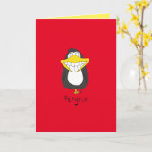 Pengrin Grinning Pinguin Funny Grußkarte Karte (Gelbe Blume)