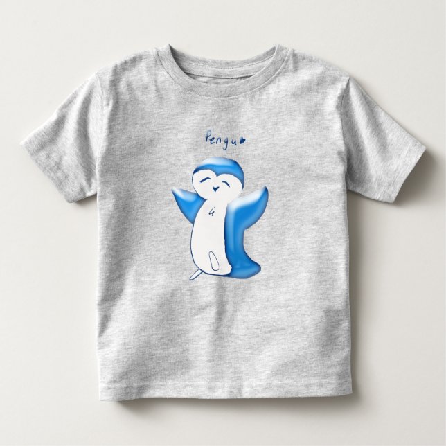 Pengu Happy Penguin (Lt Blue) Kleinkind Tshirt (Vorderseite)