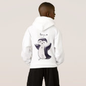 Pengu Happy Pinguin Fun Club (Black-W) Kinder Hood Hoodie (Schwarz voll)