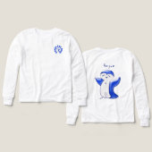 Pengu Happy Pinguin Fun Club (Blue-W) Langärmelige (Design Vorderseite & Rückseite)