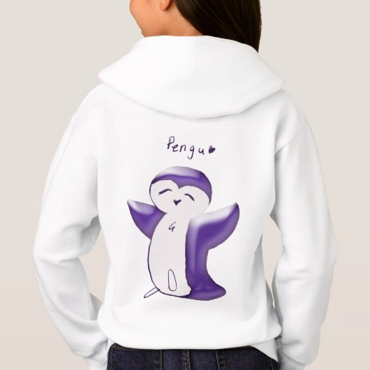Pengu Happy Pinguin Fun Club (Violet-W) Kinder Hoo Hoodie (Rückseite)