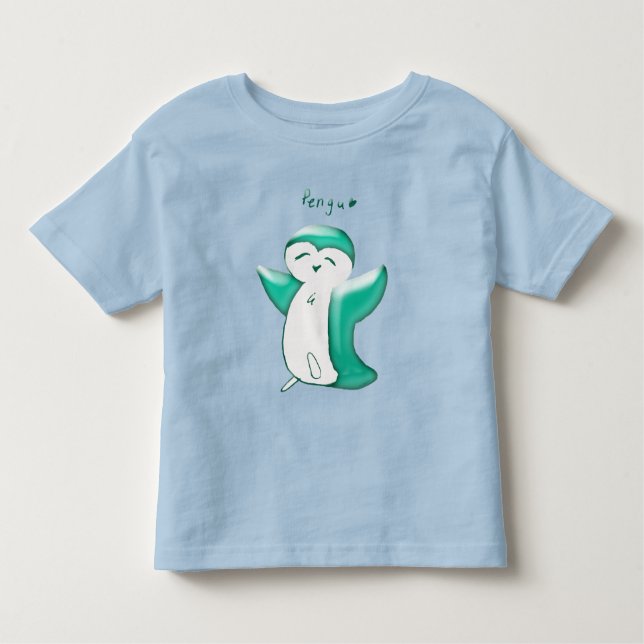 Pengu Happy Pinguin (grün) Kinderhemd Kleinkind T-shirt (Vorderseite)