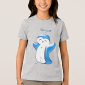 Pengu Happy Pinguin (LtBlue) Kinder Hemd Tri-Blend Shirt (Vorderseite)