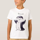Pengu Happy Pinguin (Schwarz) Kinder T - Shirt (Vorderseite)