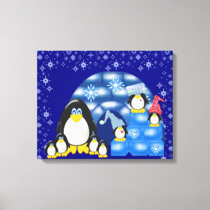 Penguin2 überzogene Canvas Leinwanddruck