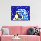 Penguin2 überzogene Canvas Leinwanddruck (Insitu (Wohnzimmer))