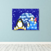 Penguin2 überzogene Canvas Leinwanddruck (Insitu (Holzboden))