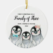 Penguin 1. Weihnachten als Familie von drei Keramik Ornament (Vorne)