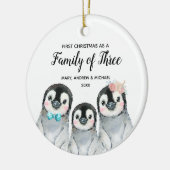 Penguin 1. Weihnachten als Familie von drei Keramik Ornament (Links)