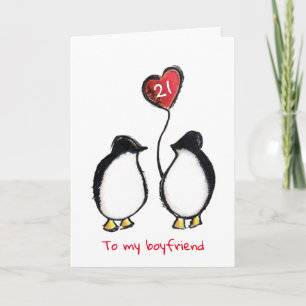 Penguin 21. Geburtstag oder eine Altersfreundenkar Karte