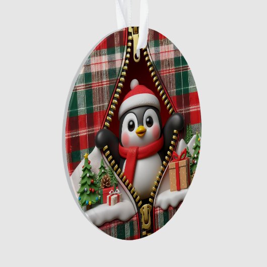 Penguin 3D Christmas Ceramic Ornament (Vorderseite)