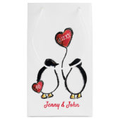 Penguin 40. rubinischer Hochzeitstag Kleine Geschenktüte (Rückseite)
