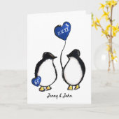 Penguin 65. Saphire Hochzeitstag Karte (Gelbe Blume)