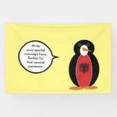 Penguin Albanische Flaggengespräche Banner (Horizontal)