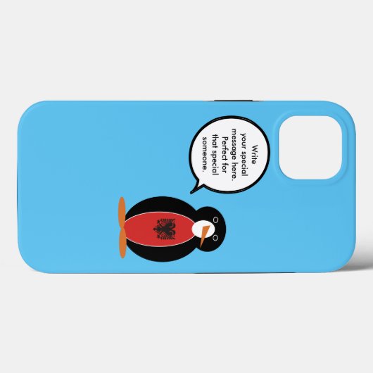 Penguin Albanische Flaggengespräche Case-Mate iPhone Hülle (Rückseite (Horizontal))
