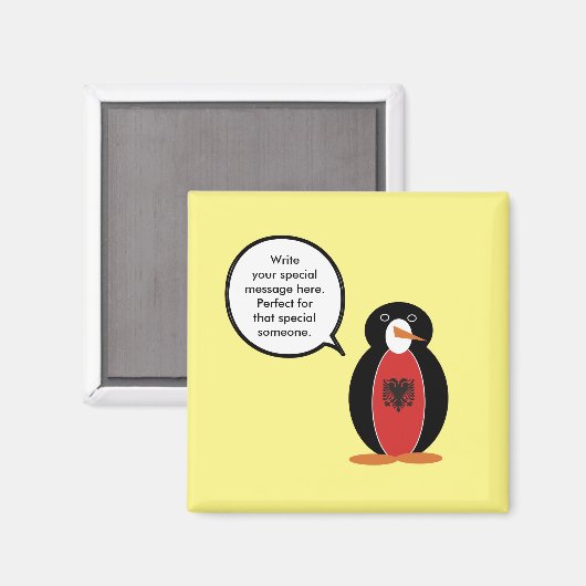 Penguin Albanische Flaggengespräche Magnet (Vorderseite/Rückseite)