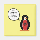 Penguin Albanische Flaggengespräche Magnet (Vorne)