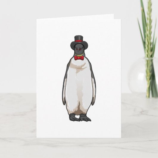 Penguin als Gentleman mit Hat Karte (Vorderseite)